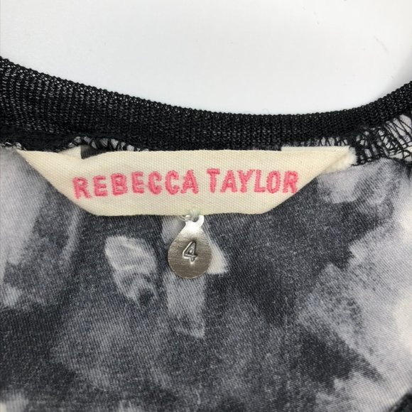 Rebecca Taylor Silk Blouse with Knit Short Sleeves - Picture 5 of 8